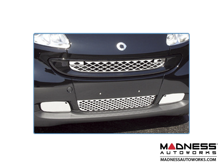 smart fortwo Front Grille Chrome Overlay Kit w/o Fog Lights Design
